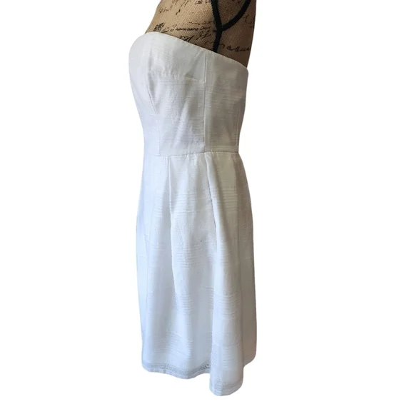 WHBM White Strapless A-line Dress - 8 - Picture 2 of 10